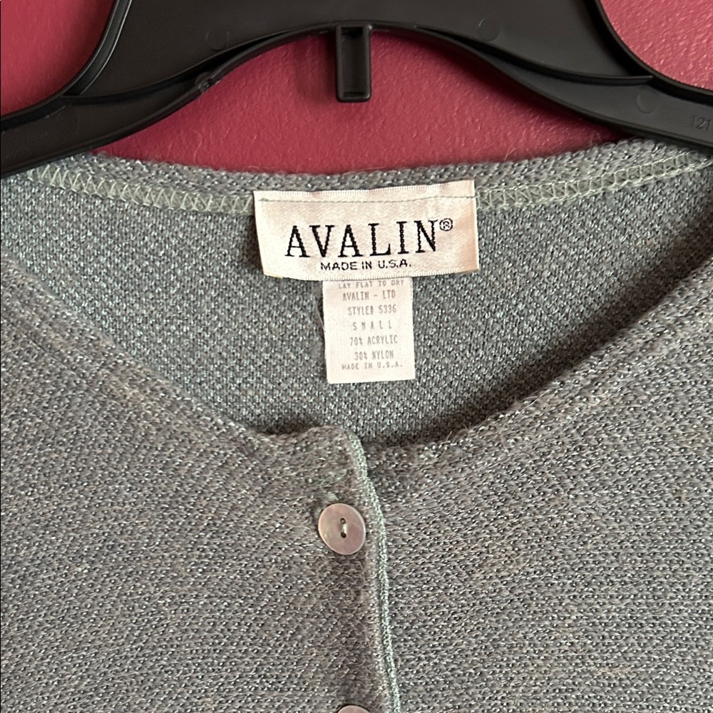 Avalin Sage Green Button-Up Sweater
